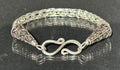 Viking knit single weave fine silver bracelet