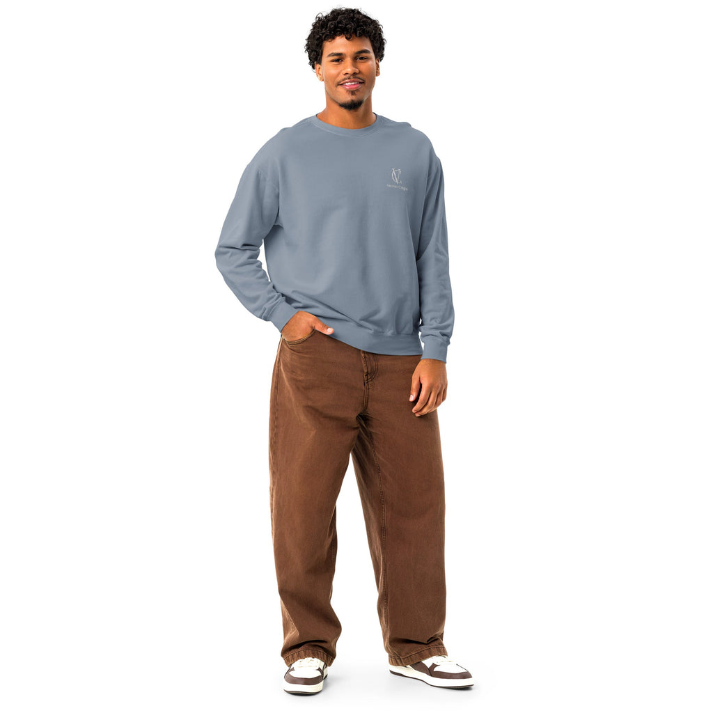 Unisex garment-dyed fleece crewneck sweatshirt