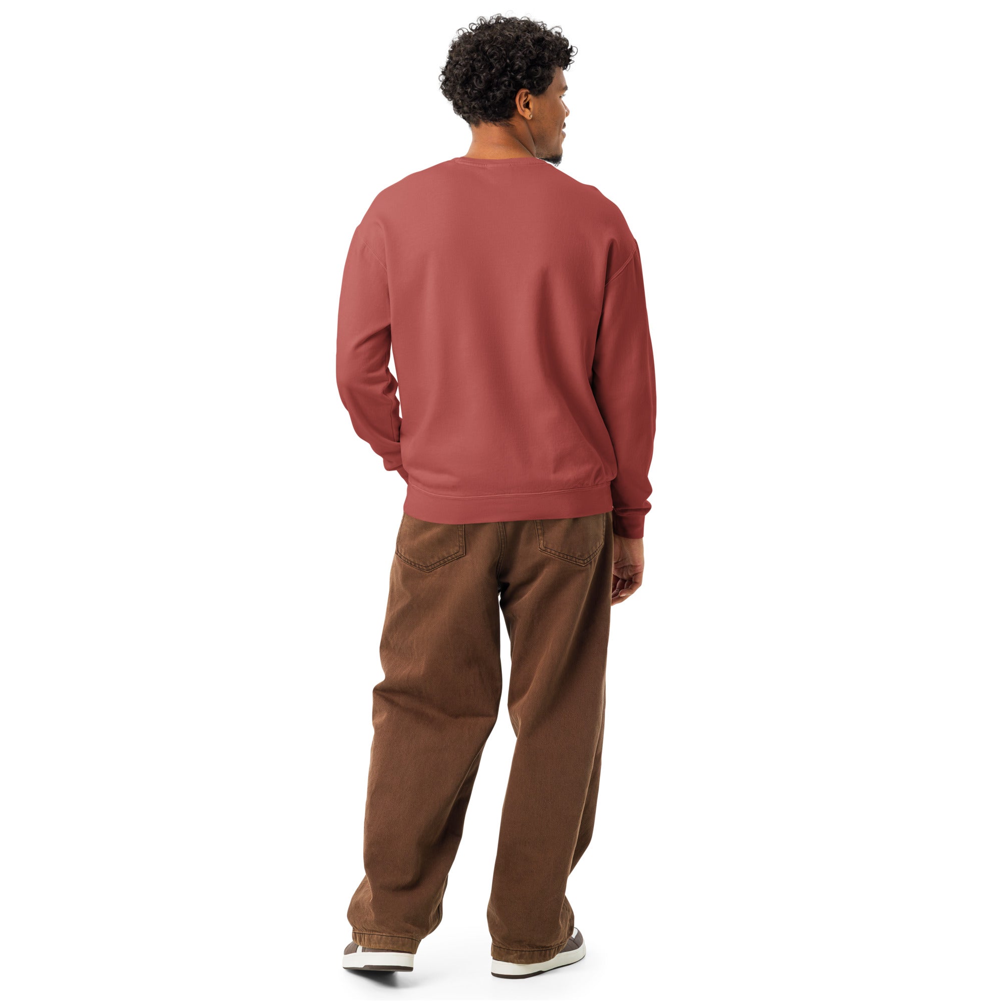 Unisex garment-dyed fleece crewneck sweatshirt