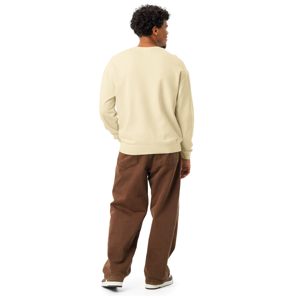 Unisex garment-dyed fleece crewneck sweatshirt