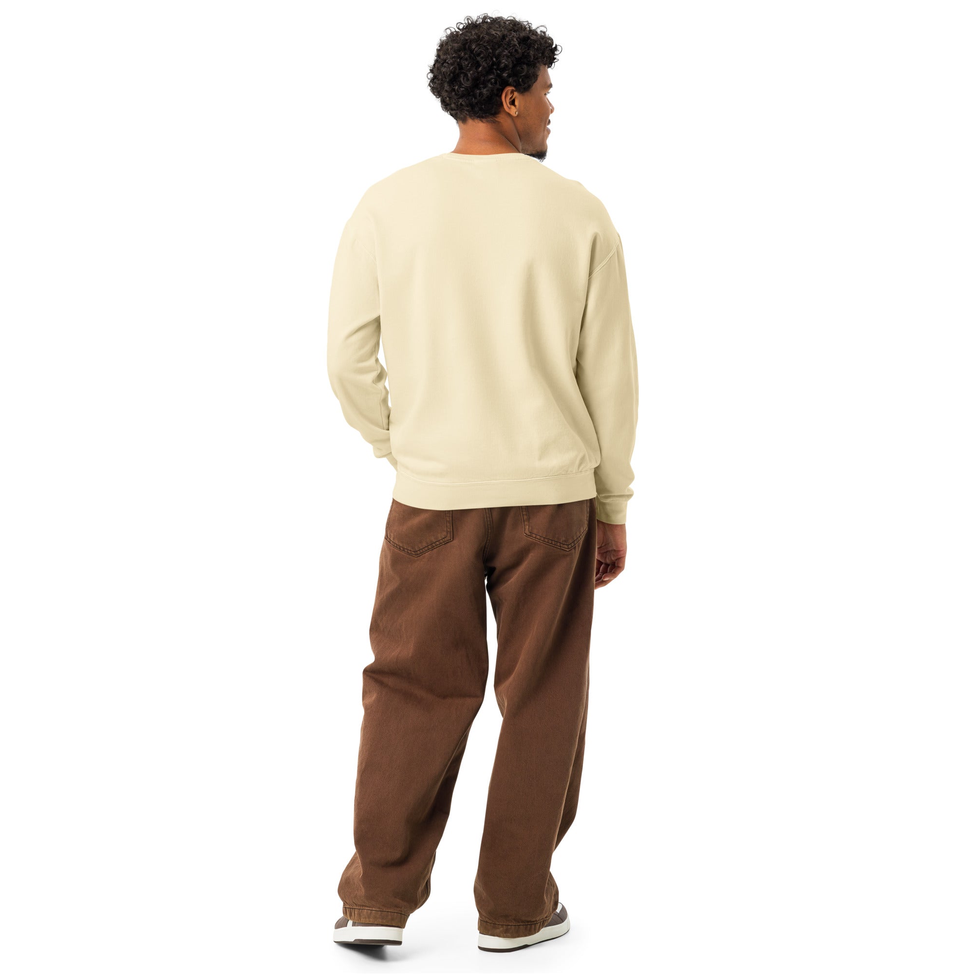 Unisex garment-dyed fleece crewneck sweatshirt