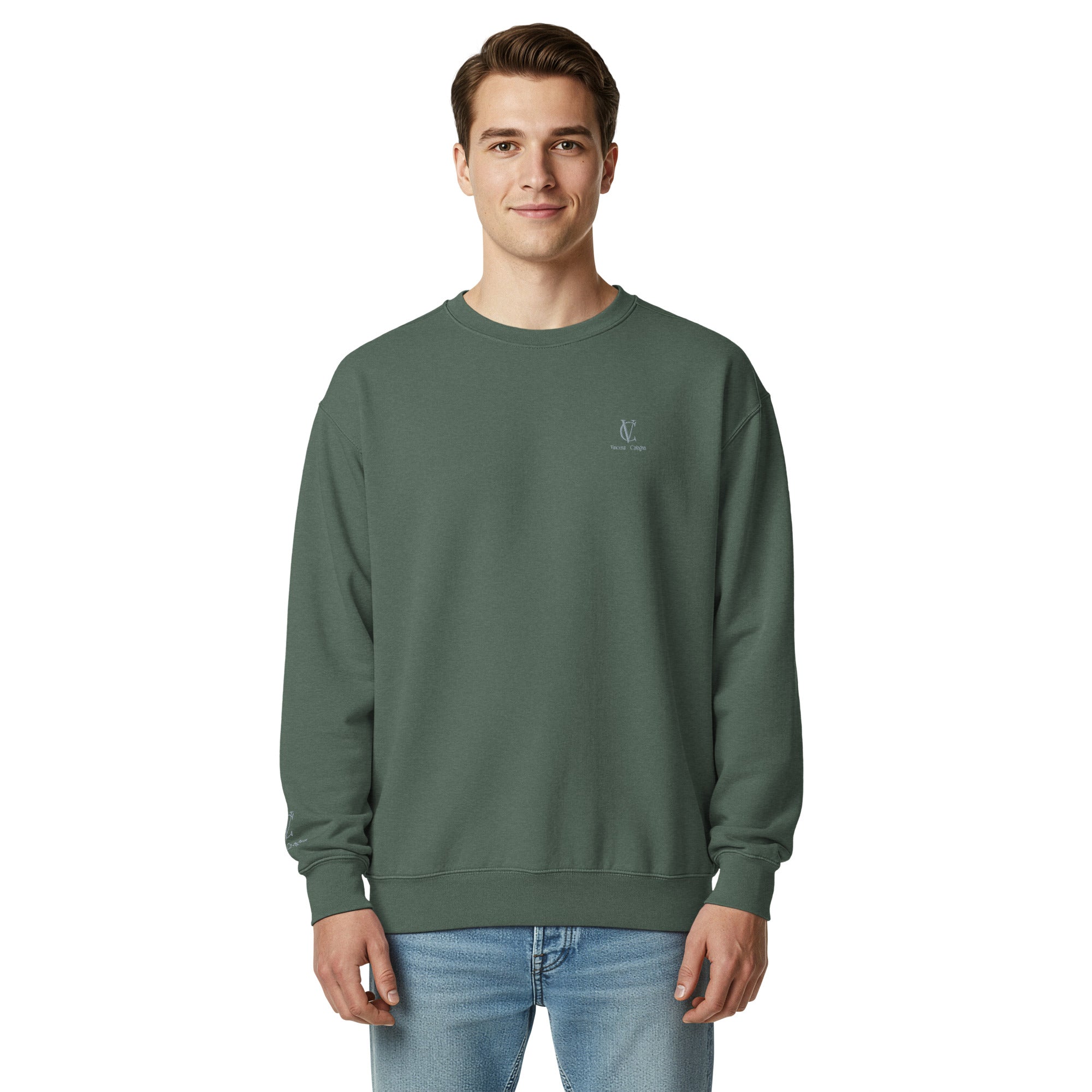 Unisex garment-dyed sweatshirt
